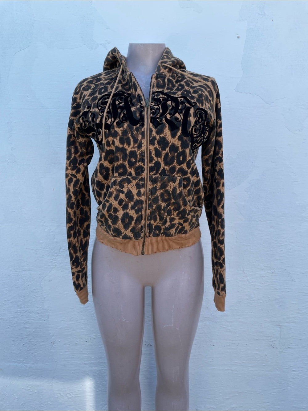 L.A.M.B. Leopard Print Bomber Jacket in Brown & Black